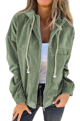YUTILA Cord Jack Damen frühling Herbst Übergangsjacke