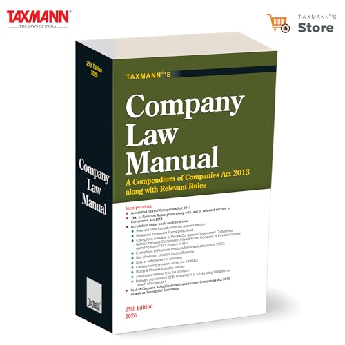 Image of Taxmann's Company Law Manual - Comprehensive Single-desk Reference that Presents the Companies Act 2013 with its Complete Rules | Standards | Exemptions | Circulars | Procedural Framework