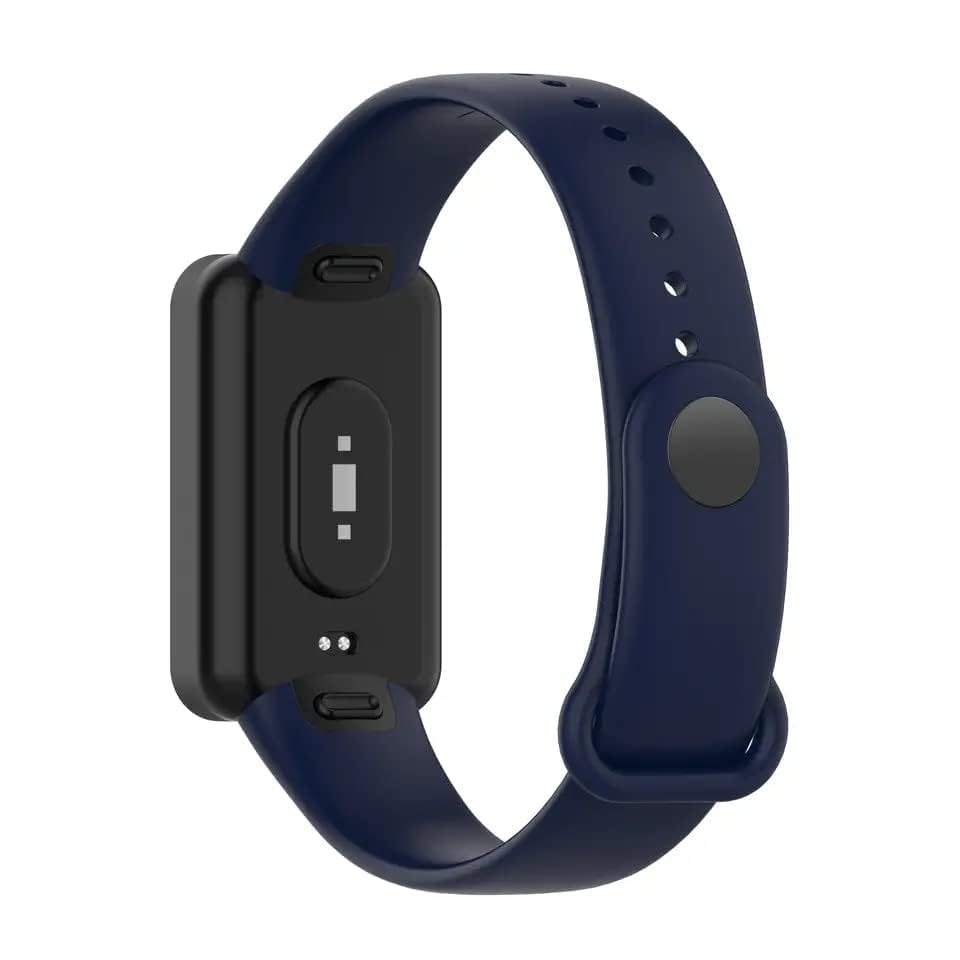 Image of Tiwkka for Redmi Smart Band Pro Breathable Silicone Material Strap for Men & Women Silicone Waterproof Replacement Watch Straps (NavyBlue & Black)