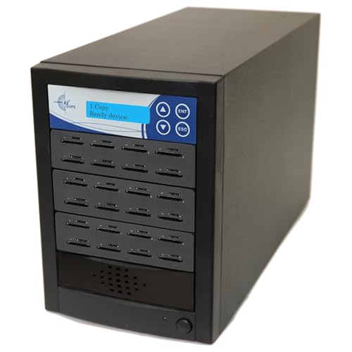 EZ DUPE 1 to 23 SD and TF (MicroSD) Duplicator - Secure Digital Flash Media SDXC SDHC Cloner Copier (35MB/Sec) with DOD Compliant Data Erase (EZDSDMSD23T - 3 Year Warranty)