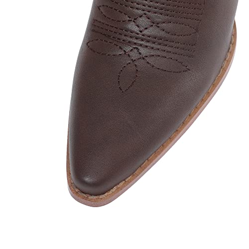 Z.oufeier Women's Western Cowboy Boots With Low Chunky Heel American Flag Mid Calf Brown Cowgirl Boots For Women(Flag,11) #TOP5