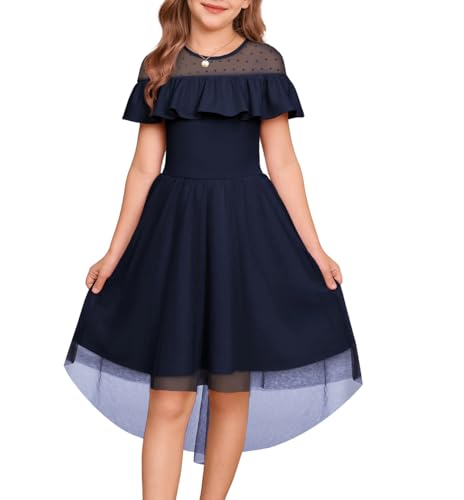 GRACE KARIN Girls Wedding Party Formal Dress Junior Bridemaid Dresses fo Teens Tulle High Low Dress Size 7-14