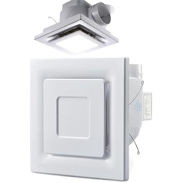 4" Duct - Modern Bathroom Exhaust Fan with LED Light - 110 CFM, Quiet Ceiling Mount Fan for Shower/Toilet/Office