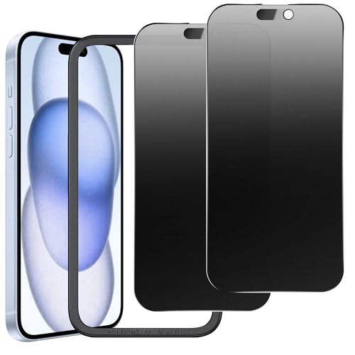 YIMGEAR 2 Pack Matte Privacy Screen Protector for iPhone 16/15/14 Pro 6.1',Anti-Glare...