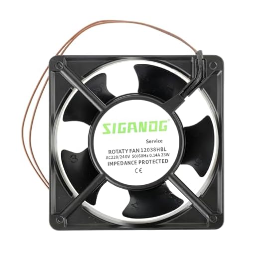SIGANDG Ventilador fan axial 120x120x38 mm, Ventilador de estufa, alta temperatura, de aspas metálicas, para cassette de chimeneas insertable