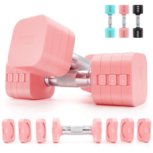 Image of 20LBS Adjustable Dumbbell Set, 4 in 1 Free Weights Dumbbells Set for,4lb 6lb 8lb 10lb, with Metal Non Slip Handle,Quick Change,Home Gym Strength Training Equipment for Men and Women