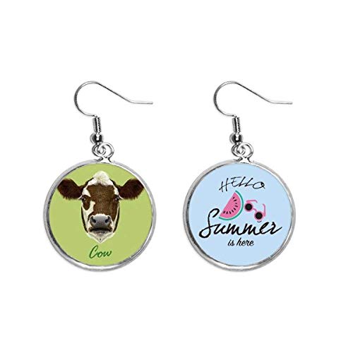 Pendientes de sandía con estampado de vaca marrón perfectos para terrazas de verano