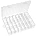 wankausonline Clear Dividers Box 24 Grids Adjustable Plastic Jewelry Organizer Storage Container DIY Art Clear Craft Box 2 Pack