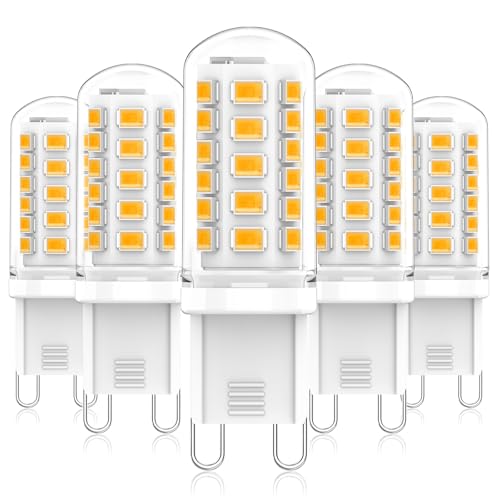 Eco.Luma Ampoule G9 LED 3W Equivalent 40W 50W G9 Halogène, 500LM, Mini Lampe, Blanc Chaud 2700K, Sans Scintillement, AC220-240V, NON-Dimmable, Lot de 5