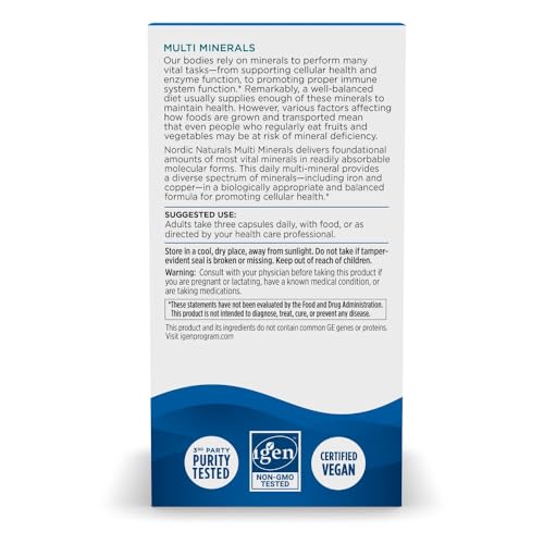 Nordic Naturals Multi Minerals, Unflavored - 90 Capsules - 11 Essential Minerals - Optimal Health & Wellness - Certified Vegan - Non-GMO - 30 Servings - image 6