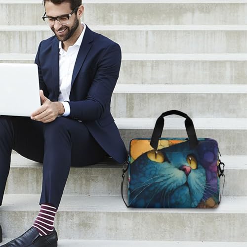 Maletín con Estampado de Gato Surreal para Laptop 13-16" miniatura 3