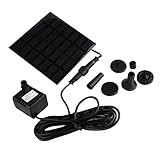 Solar Powered Water Fountains Pump with 4 Nozzles, DIY Water Feature Outdoor Water Fountains for Bird Bath, Ponds, Fish Tank, Solar Water Pump Kit, Garden Decor for Outside Cute Stuff (Black)