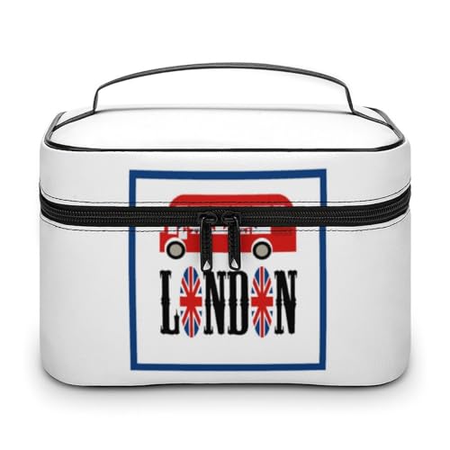 メイクボックス コスメ収納 大容量 London イギリス国旗 観光車 バス 赤い 化粧ポーチ 化粧品入れ メイク収納ケース 軽量 持ち運び アクセサリー 小物入れ おしゃれ 旅行 出張用 プレゼント