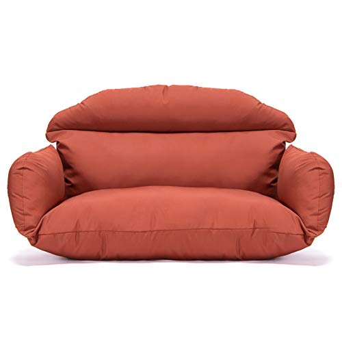 Leisuremod Hanging 2 Person Double Egg Swing Chair Cushion (Dark Orange) #TOP17