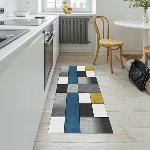 Tapis de couloir lavable multicolore au design patchwork 60x900 - 5