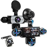 2026 Rimoody 5 Canali Dashcam Auto 360°, 5 Telecamere HD 1080P Anteriore Posteriore Sinistra Destra, 3.16" IPS Schermo, Visione Notturna IR, Registrazione Loop, Sorveglianza Parcheggio 24 Ore