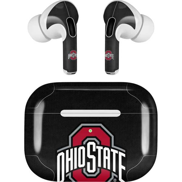 Skinit Decal Audio Skin Compatible with AirPods Pro 2nd Gen - Officially Licensed Ohio State University OSU Buckeyes Black Design