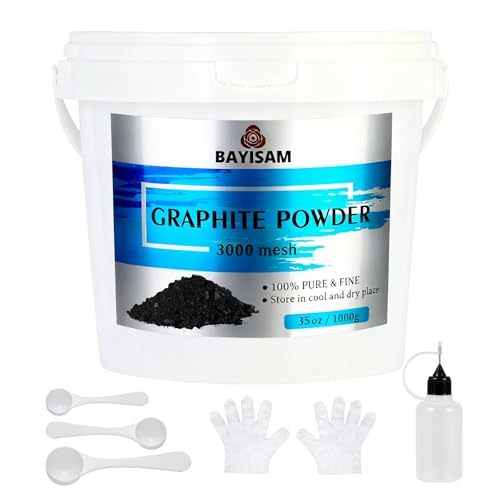 Image of 35oz /1000g Pure Graphite Powder,3000 Mesh Microfine Dry Graphite Powder Lubricant for Locks, Bearings,Reels,Sketches, Paintings