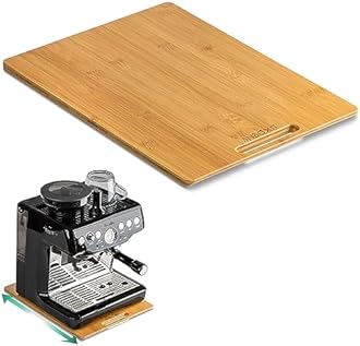 Bamboo Appliance Slider, Sliding Tray for Kitchen Appliances, Countertop Rolling Tray, Coffee Maker Slider Tray with Rubber Wheels, Deep - Large (16"D x 12"W)