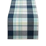 DII 100% Cotton Lake Plaid Table Runner, 13x72