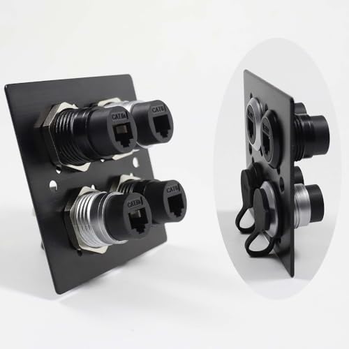 Conector panel RJ45 CAT6 blindado con tapa impermeable miniatura 7
