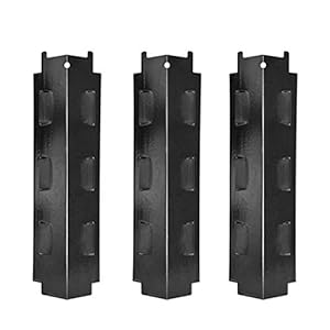 YIHAM KP734 Porcelain Steel Heat Tent, BBQ Heat Plate Shield, Burner Cover, Flame Tamer, Gas Grill Replacement Parts for Master Forge GD4215S Char-Broil Kenmore Thermos, 14 5/8 x 4 1/4 inch, Set of 3