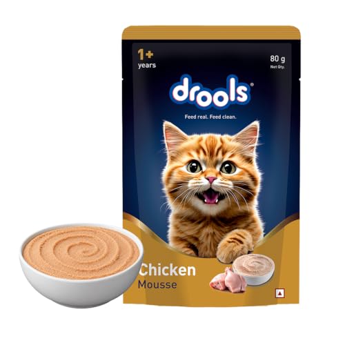 Image of Drools Adult Cat Wet Mousse, Assorted Flavours Pack of 12 (960g) | Salmon, Ocean Fish, Tuna & Chicken | Rich in Protein | Promotes Hydration | Easy to Digest