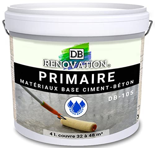 DB Rénovation Primaire Sol Forte adhérence - Stabilise le béton avant peinture époxy - Haute Protection humidité - Incolore 4L