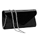 Patent Leather Clutch Classic Purse, WALLYN'S Evening Bag Handbag With Flannelette