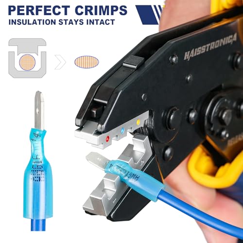 Men's Tool Gift: 6-in-1 Crimping Tool Kit with Wire Stripper and Interchangeable Dies