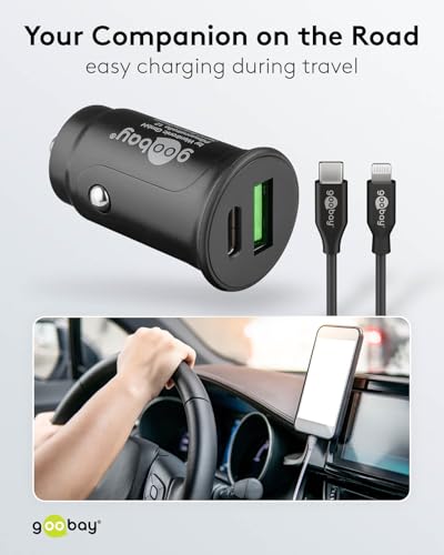 Cargador de coche USB C Goobay que soluciona la batería baja al conducir 6