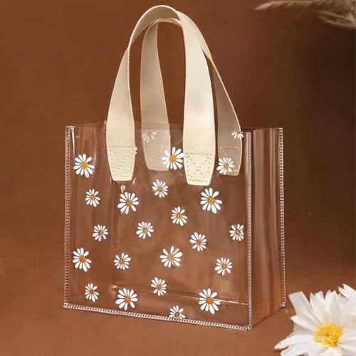 Image of SATYAM KRAFT 24 Pcs Transparent Reusable Leather Goodie Bags | Elegant Gift Bags for Her /Him Wedding Return Favors, Engagement Hampers, Marriage, Birthday & Festival Gifting | Handle Carry Bag