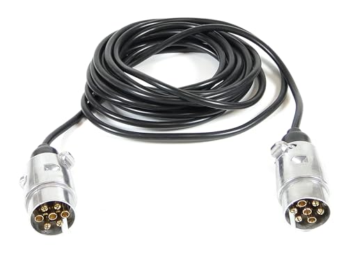 Enchufe para caravana de 7 pines con terminales metálicas y cable TPU robusto