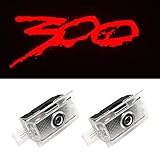 Avmtokar Never Fade Door Puddle Light for 2005~2022 Chrysler 300 300C 300S Projector Ghost Shadow Logo Lights Welcome Courtesy Step Lights (1. Red 300 Emblem)