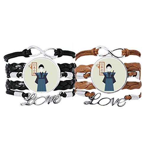 Bracelet traditionnel japonais Bushi en cuir pour éviter les allergies