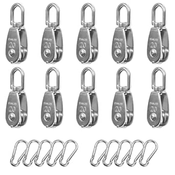 10 Poulies Simples En Acier Inoxydable M20 - Pour Câble, Remorquage, Suspension