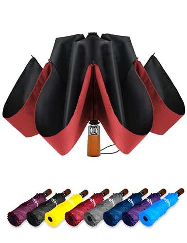 Image of Automatic Open Close Compact Travel Umbrella with Wind Vent Umbrella big size Lightweight Windproof Folding for men Women