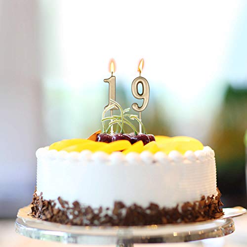 image for Beanlieve 10-Pieces Numeral Birthday Candles - Cake Numeric Candles Nu