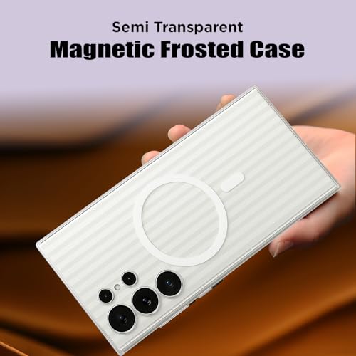 Image of AIBEX Protective Back Case Cover Compatible for Samsung S25 Ultra| Camera & Body Protection| Shockproof,Scratch Resistant| Mag-Saf Wireless Charging Support - White