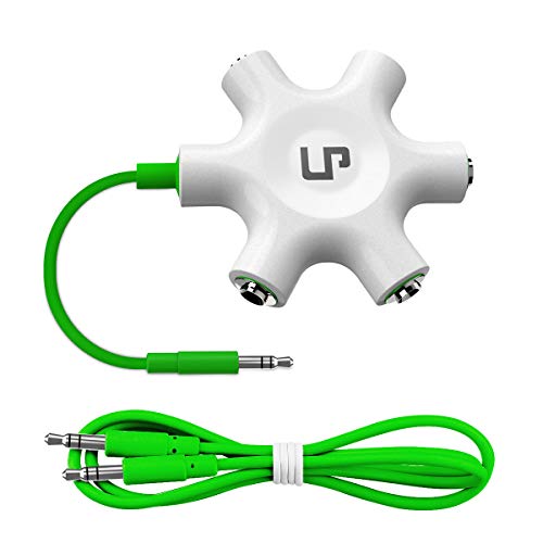 Multi Headphone Splitter, LP 3.5mm Audio Stereo Splitter Cable 3.5mm Male to 5 Port 3.5mm Female for Earphone and Headset Splitter Adapter for iPhone Samsung LG Smartphones Tablets MP3 Players