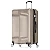 DK Luggage 28" Large Hard Shell Suitcase 4 Wheel Spinner ABS25 (Gold, 28" Large)