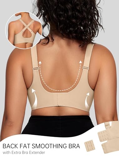 Image of OEAK Womens Wireless Jelly Bras V Mesh Comfortable Bralette Supportive Tshirt Bra No Underwire Seamless Push Up Everyday Bras