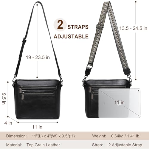 COOLCY Genuine Leather Crossbody Bags for Women Purses and Handbags for Ladies with Multiple Pockets Shoulder Satchel Bag by COOLCY - Image 2