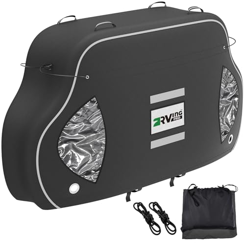 Funda para bicicleta en portabicicletas trasero con lona Oxford 600D impermeable para un viaje seguro