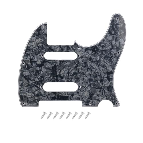 Pickguard Pro 8 trous Telecaster en perle noire à 4 plis pour guitare Deluxe américaine