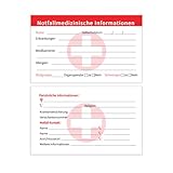 Klyrith 10 Stück Notfall-Ausweis auf Deutsch, Deutsche Notfallmedizinische Informations und Notfallkontakt-Karte für Geldbörse, Handy, Tasche, Handtaschen,