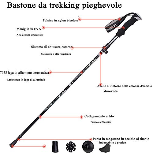 Wanderstock, faltbar, Wanderstock, Kork, atmungsaktiv, Trekking, stoßfest, rutschfest, für Nordic...