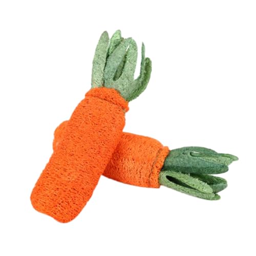 Beaupretty 2個 ヘチマ素材耐久性 のペット用噛むおもちゃ うさぎ ハムスターの歯磨き 歯茎マッサージにな胡?卜形状 無添加で遊びながら口