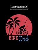  Notebook: Vintage Bike Dad With Red Retro Sunset Small Notebook Office Simple Working Book 8.5x11