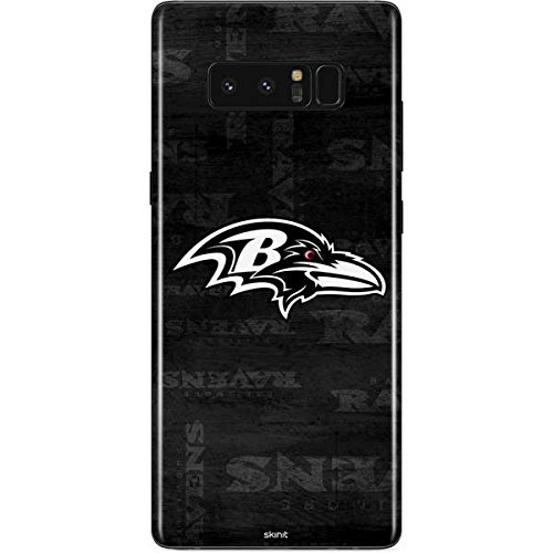 Skinit Decal Phone Skin Compatible with Samsung Galaxy Note 8 - Officially Licensed NFL Baltimore Ravens Black & White Design
